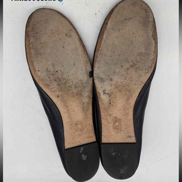 Tory Burch Women's Black Goat Leather Logo Charm Ballet Flat Shoes 8M - Picture 8 of 10